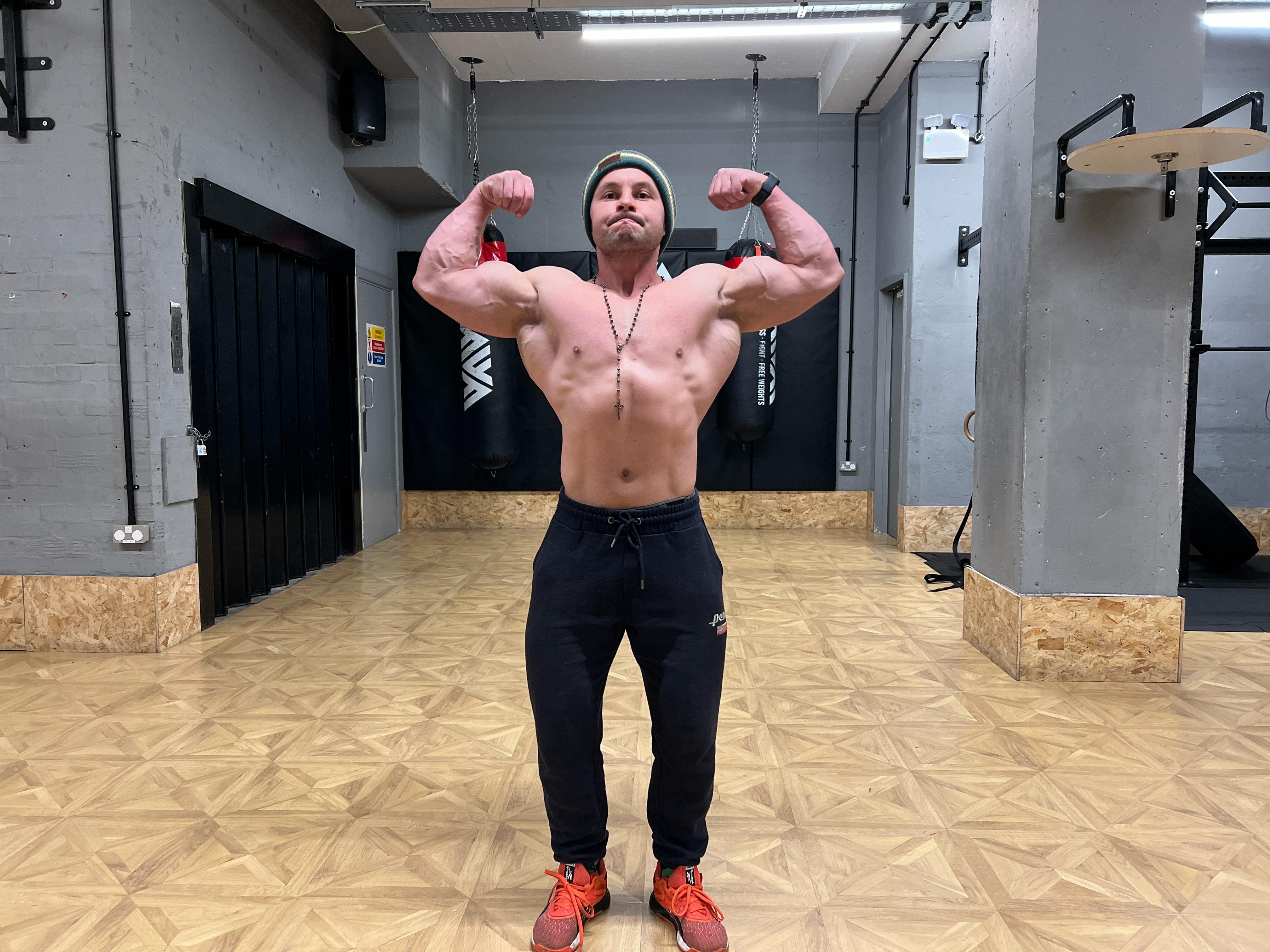 Personal trainer Alin Suciu in the gym